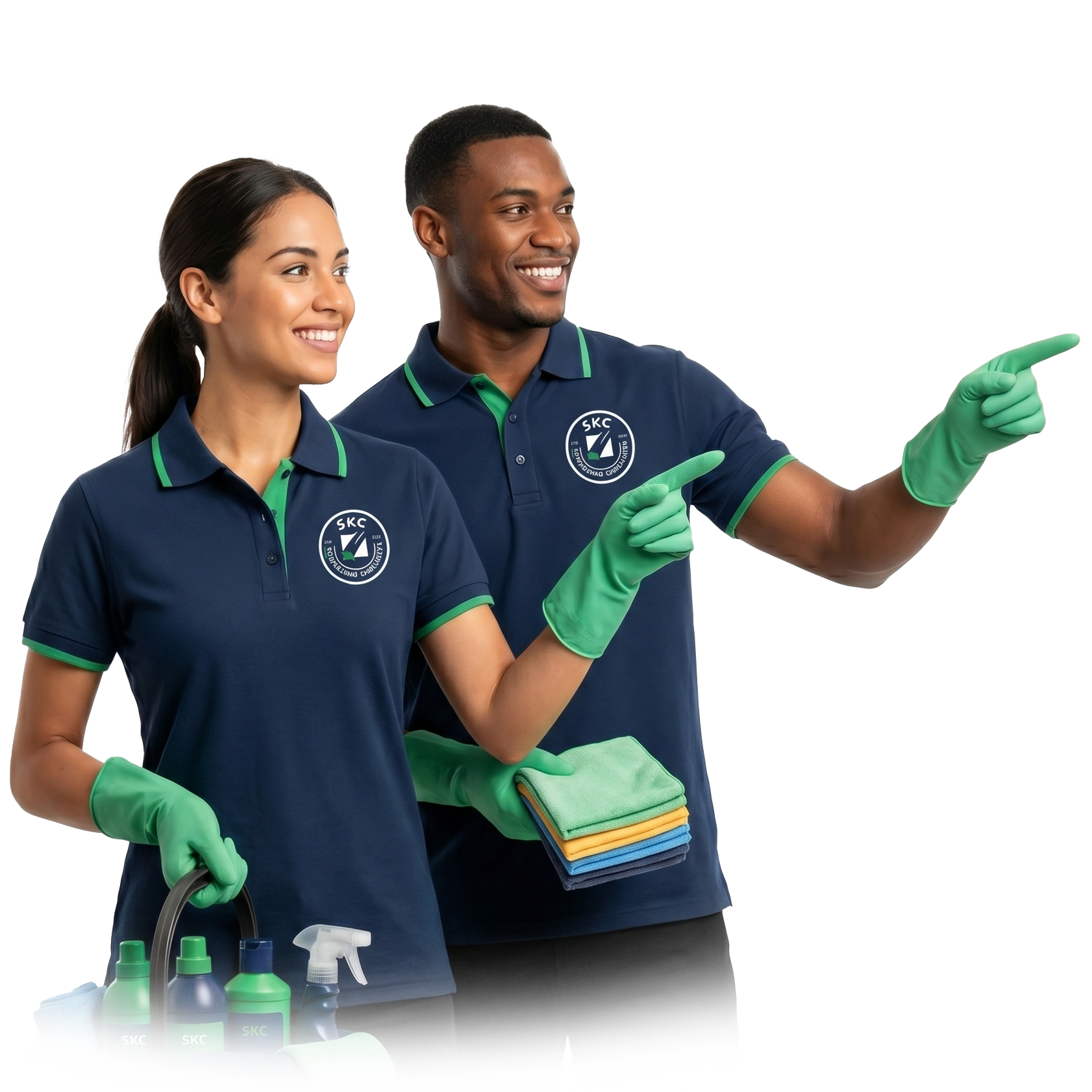 Spotless living room and professional cleaning service banner